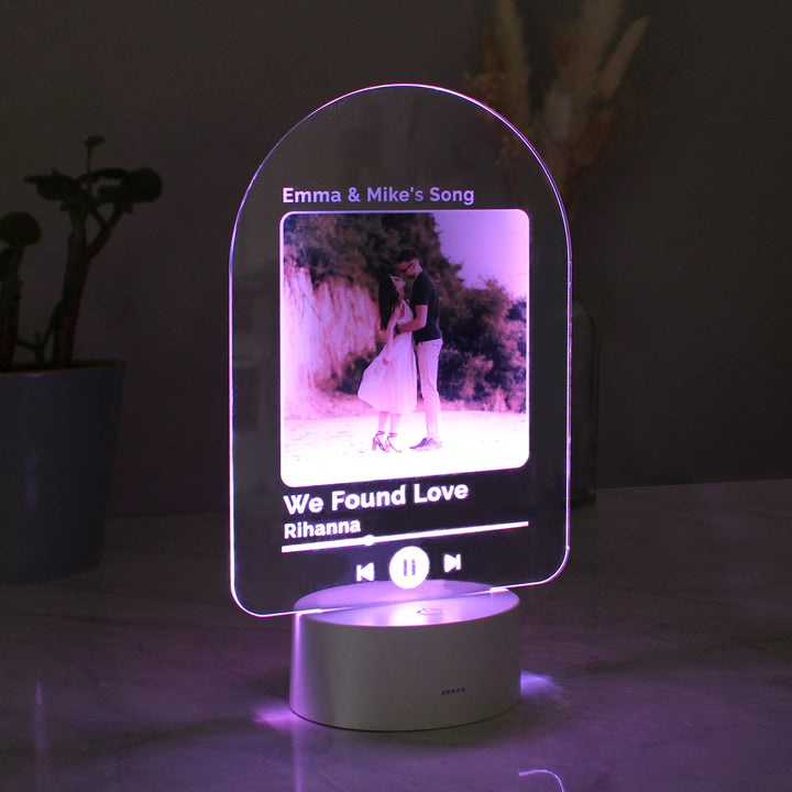 Buy Personalised Our Song Photo Upload LED Colour Changing Light at www.giftsfinder.co.uk