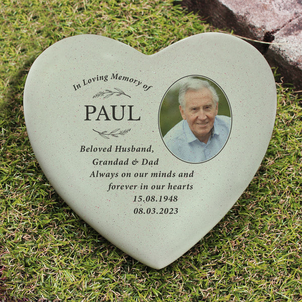 Buy Personalised In Loving Memory Photo Upload Memorial Resin Heart available now at www.giftsfinder.co.uk