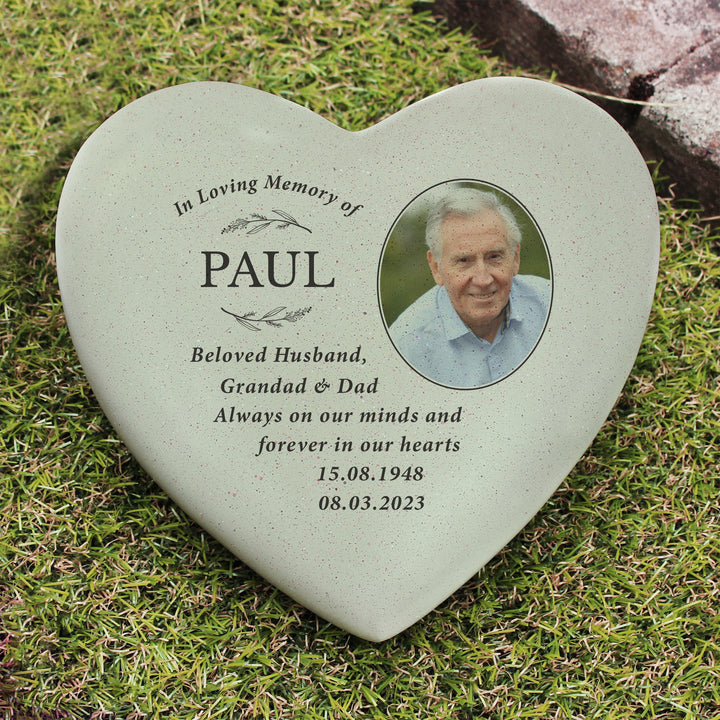 Personalised In Loving Memory Photo Upload Memorial Resin Heart - part of the Gifts Finder Personalised Memorials collection