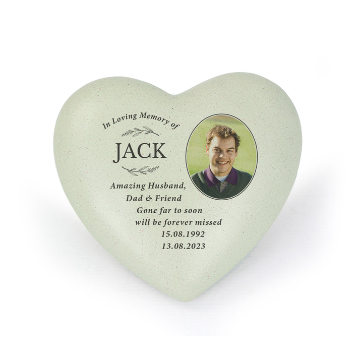 Personalised In Loving Memory Photo Upload Memorial Resin Heart - part of the Gifts Finder Personalised Memorials collection