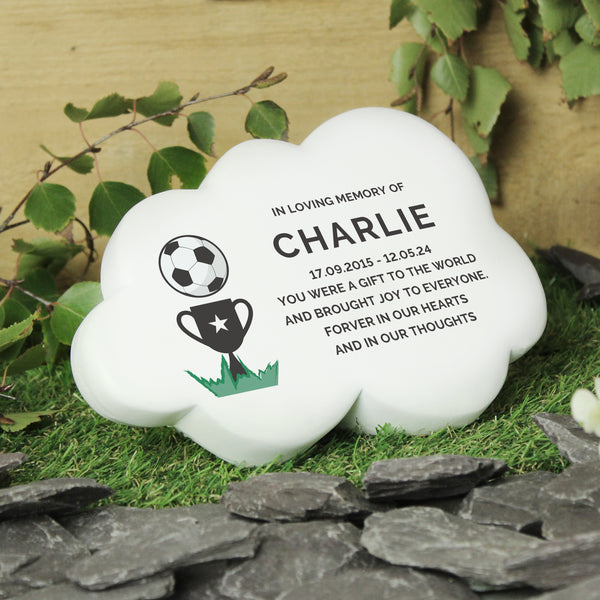 Buy Personalised Football Resin Memorial Cloud available now at www.giftsfinder.co.uk