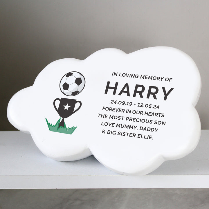 Buy Personalised Football Resin Memorial Cloud available now at www.giftsfinder.co.uk