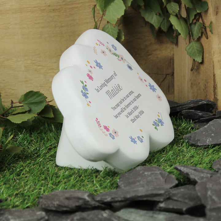 Buy Personalised Floral Resin Memorial Cloud available now at www.giftsfinder.co.uk