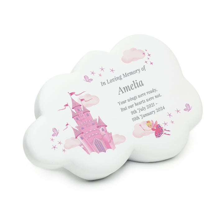 Buy Personalised Fairy Castle Resin Memorial Cloud available now at www.giftsfinder.co.uk