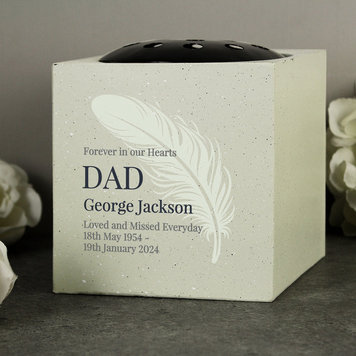 Buy Personalised Feather Memorial Vase available now at www.giftsfinder.co.uk