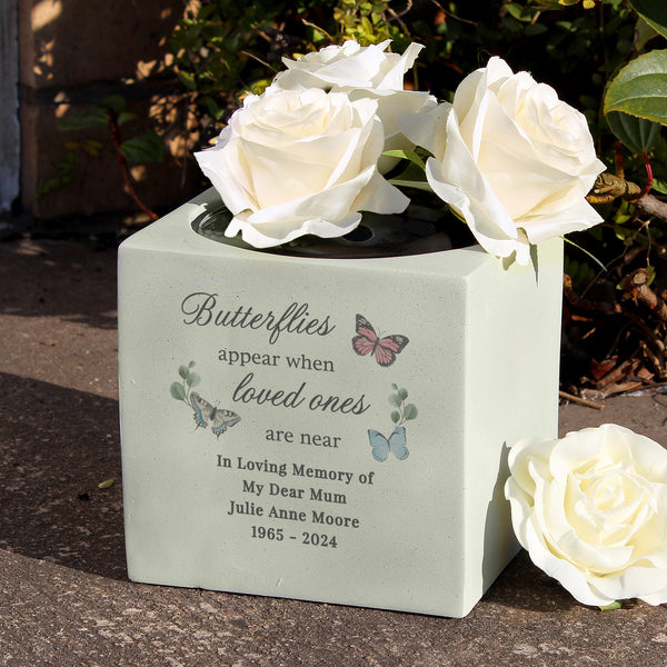 Buy Personalised Butterflies Appear Memorial Vase available now at www.giftsfinder.co.uk