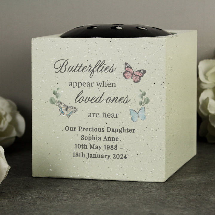 Buy Personalised Butterflies Appear Memorial Vase available now at www.giftsfinder.co.uk