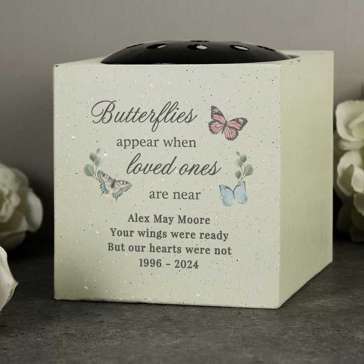 Buy Personalised Butterflies Appear Memorial Vase available now at www.giftsfinder.co.uk