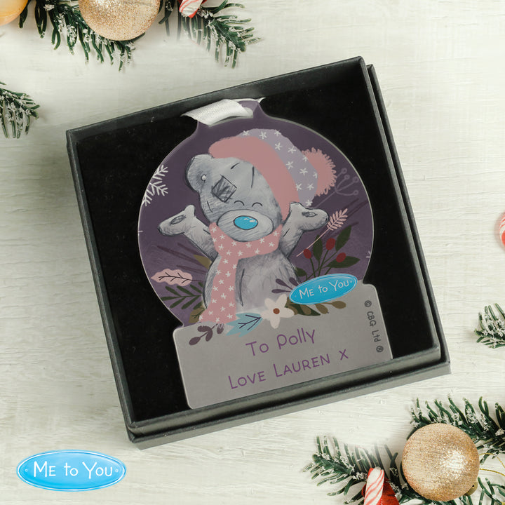 Buy Personalised Me to You Cosy Winter Acrylic Decoration available now at www.giftsfinder.co.uk