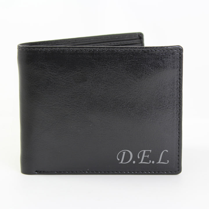 Personalised Script Font Leather Wallet in gift category Personalised Mens Wallets