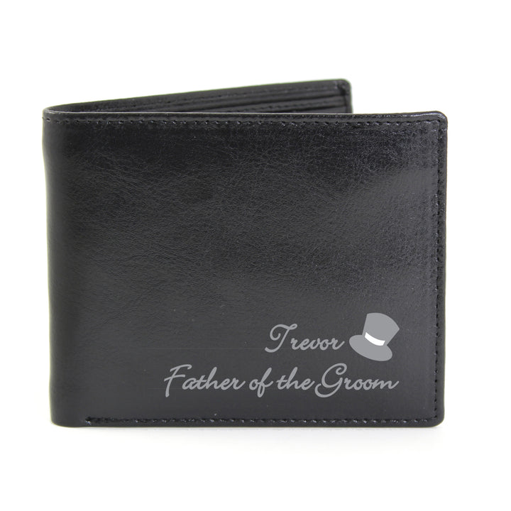 Personalised Top Hat Leather Wallet in gift category Personalised Mens Wallets