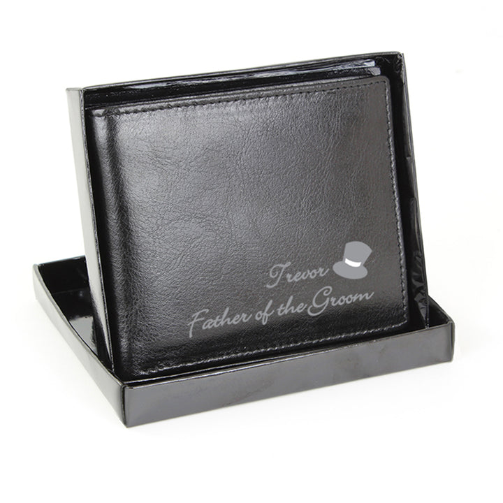 Personalised Top Hat Leather Wallet in gift category Personalised Mens Wallets