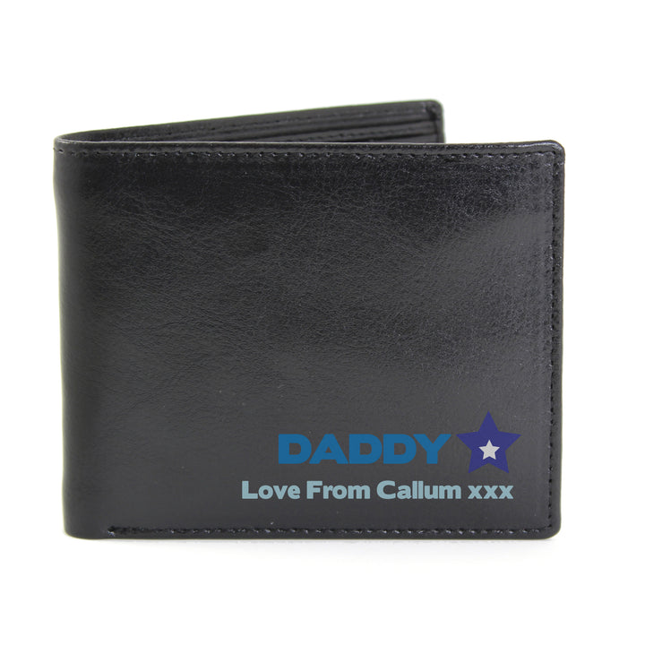 Personalised Blue Worlds Best Dad Leather Wallet - part of the Gifts Finder Personalised Mens Wallets collection