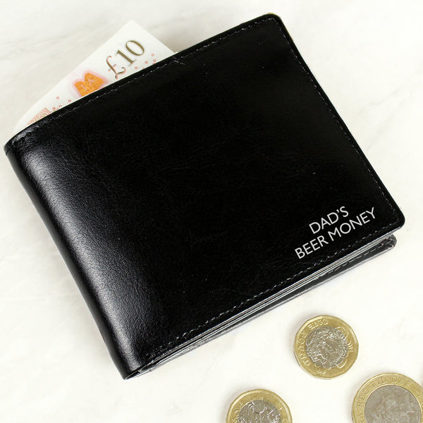 Buy Personalised Message Leather Wallet available now at www.giftsfinder.co.uk