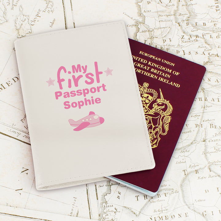 Personalised My First Cream Passport Holder - part of the Gifts Finder Personalised Passport Holders collection