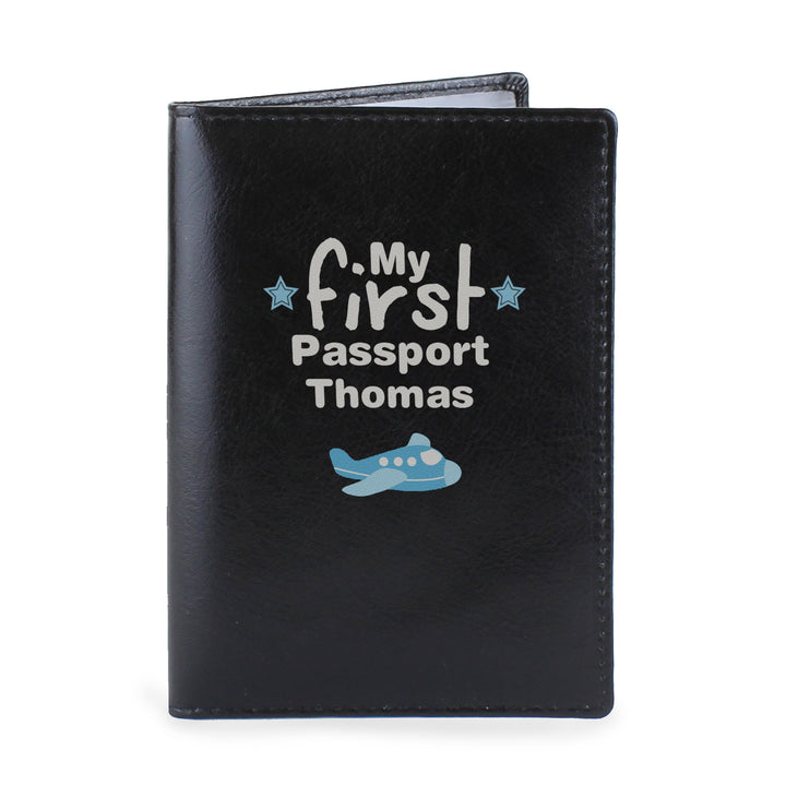 Personalised My First Black Passport Holder - part of the Gifts Finder Personalised Passport Holders collection