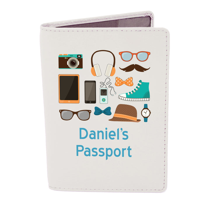 Personalised Male Essentials Cream Passport Holder - part of the Gifts Finder Personalised Passport Holders collection