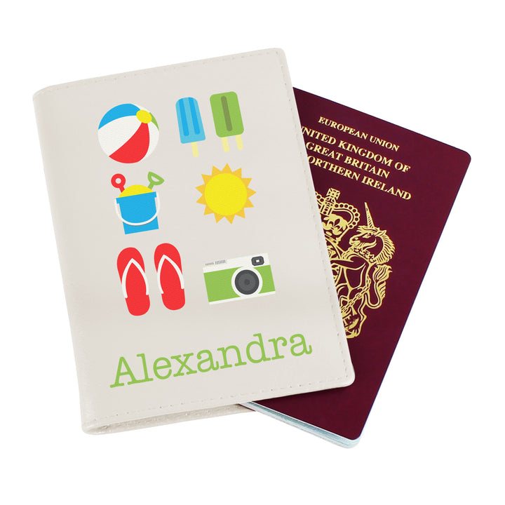 Personalised Bright Travel Cream Passport Holder - part of the Gifts Finder Personalised Passport Holders collection