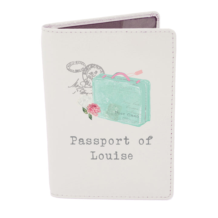 Personalised Vintage Pastel Travel Cream Passport Holder - part of the Gifts Finder Personalised Passport Holders collection