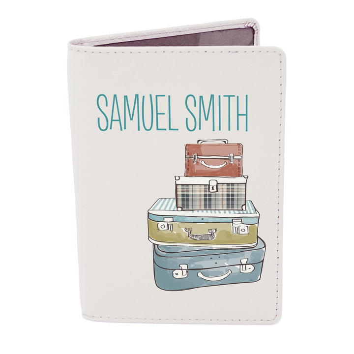 Personalised Suitcases Cream Passport Holder - part of the Gifts Finder Personalised Passport Holders collection