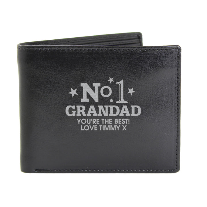 Buy Personalised No.1 Leather Wallet at www.giftsfinder.co.uk