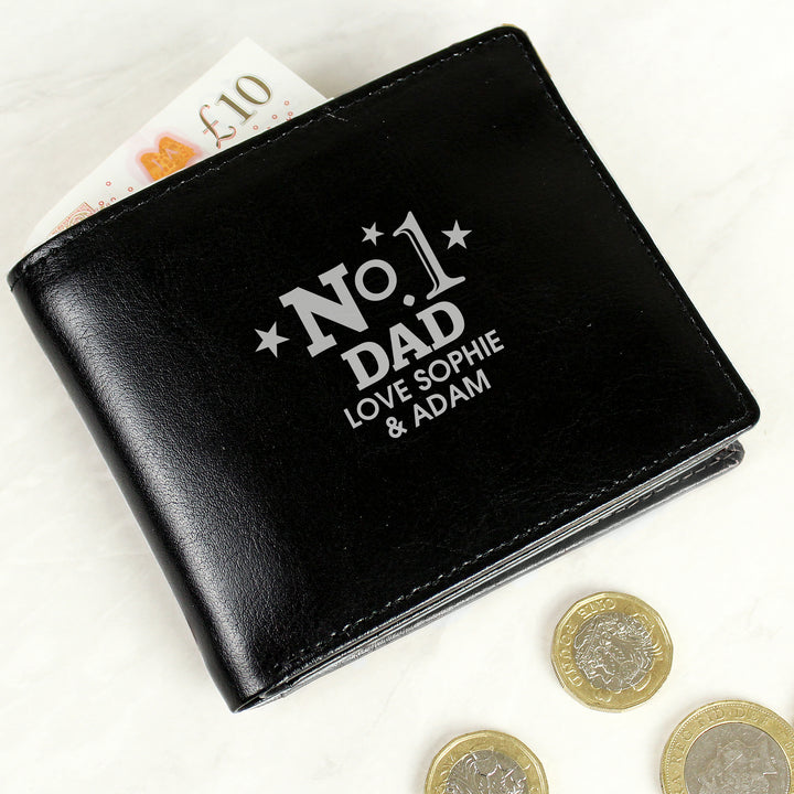 Buy Personalised No.1 Leather Wallet at www.giftsfinder.co.uk