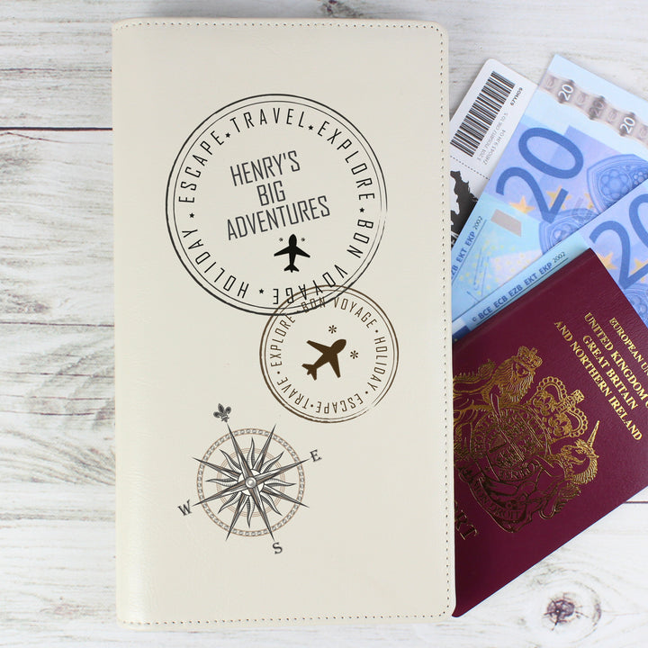 Buy Personalised Stamp Travel Document Holder at www.giftsfinder.co.uk