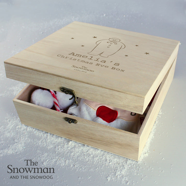 Buy Personalised The Snowman Large Wooden Christmas Eve Box at www.giftsfinder.co.uk