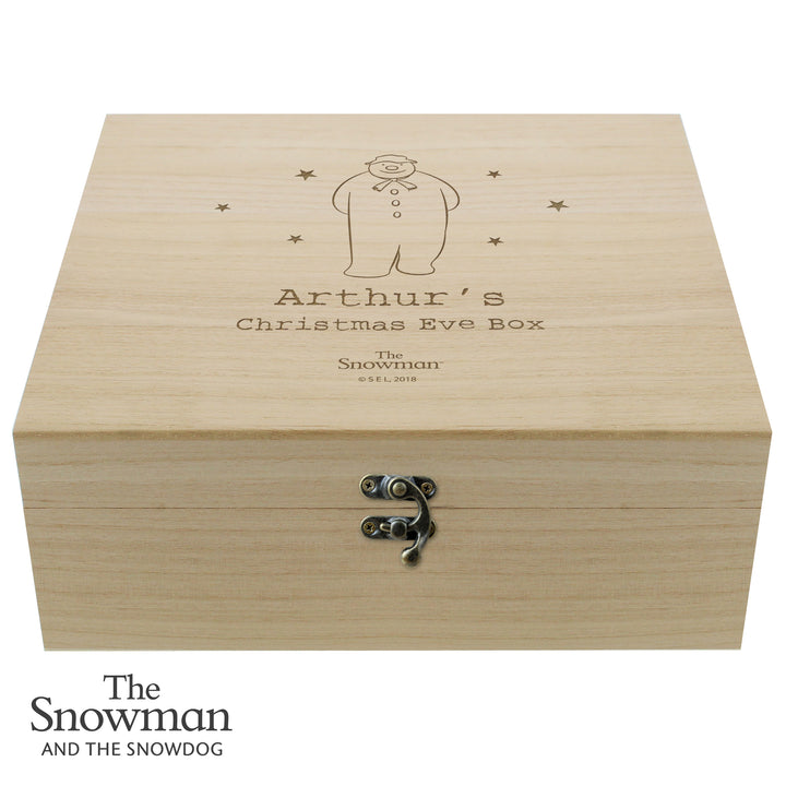 Buy Personalised The Snowman Large Wooden Christmas Eve Box at www.giftsfinder.co.uk