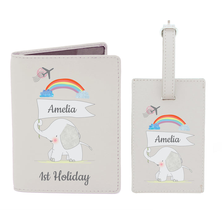 Personalised My 1st Cream Passport Holder & Luggage Tag Set - part of the Gifts Finder Personalised Passport Holders collection