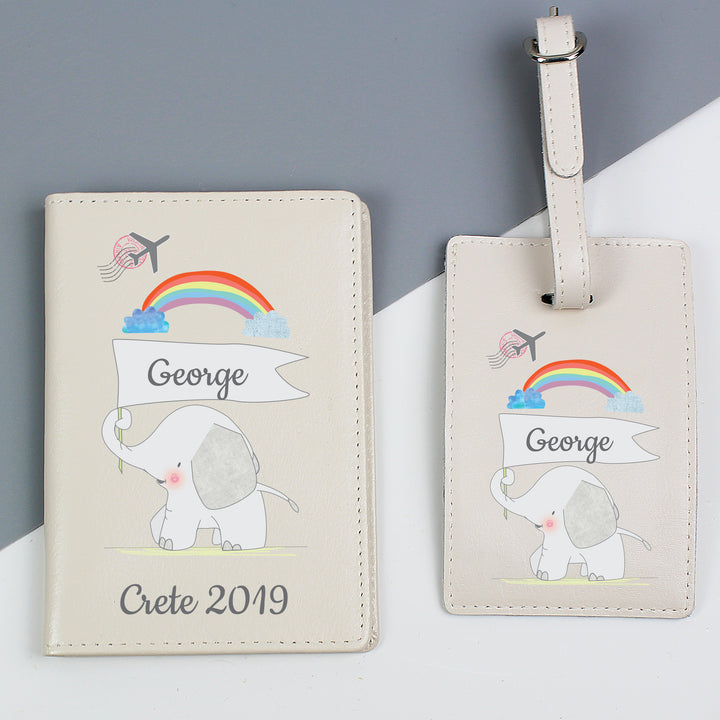 Personalised My 1st Cream Passport Holder & Luggage Tag Set - part of the Gifts Finder Personalised Passport Holders collection