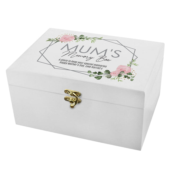 Personalised Abstract Rose White Wooden Keepsake Box - part of the Personalised Ornaments & Keepsakes collection