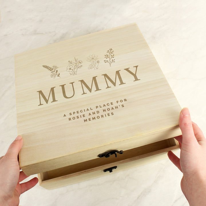 Buy Personalised Floral Wooden Keepsake Box available now at www.giftsfinder.co.uk