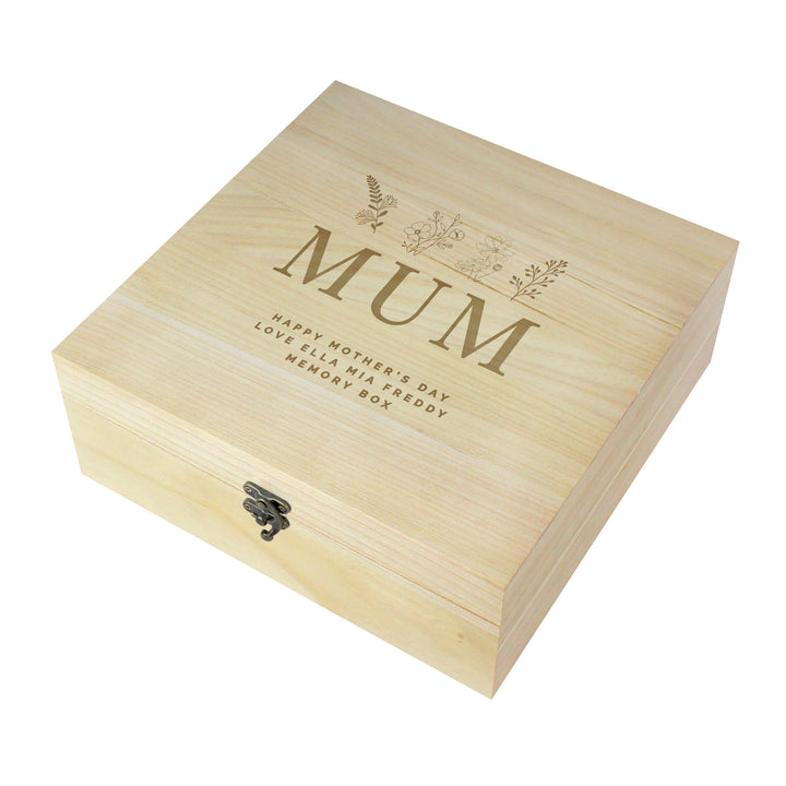 Buy Personalised Floral Wooden Keepsake Box available now at www.giftsfinder.co.uk