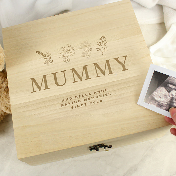 Buy Personalised Floral Wooden Keepsake Box available now at www.giftsfinder.co.uk