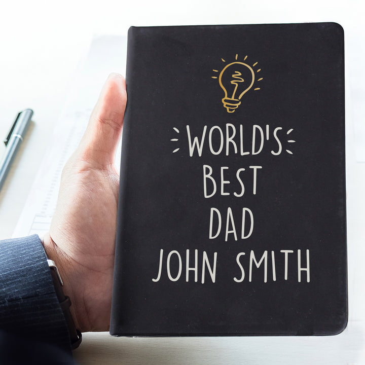 Buy Personalised Light Bulb Black Hardback Notebook available now at www.giftsfinder.co.uk