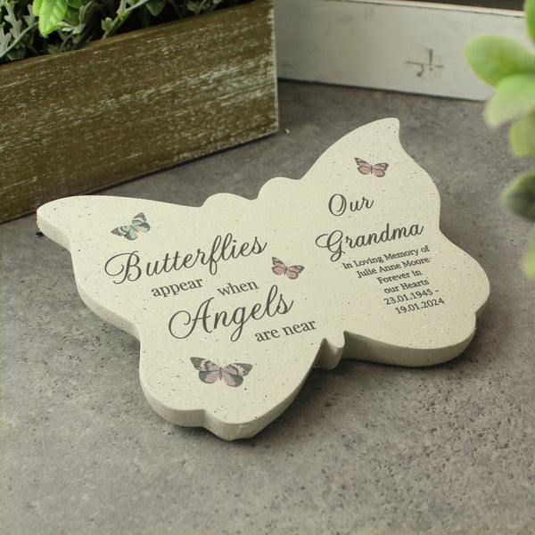 Buy Personalised Butterflies Appear Memorial Printed Resin Butterfly available now at www.giftsfinder.co.uk