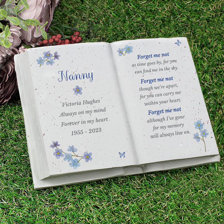 Buy Personalised Forget Me Not Memorial Resin Book available now at www.giftsfinder.co.uk