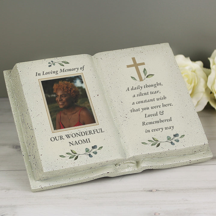 Personalised Memorial Cross Photo Upload Resin Book - part of the Gifts Finder Personalised Memorials collection