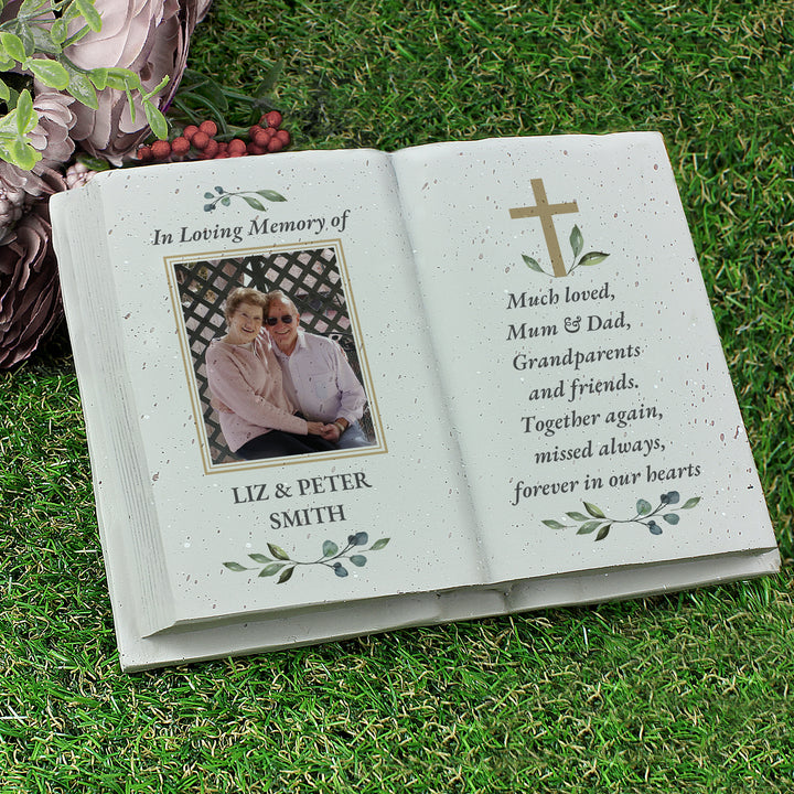 Personalised Memorial Cross Photo Upload Resin Book - part of the Gifts Finder Personalised Memorials collection