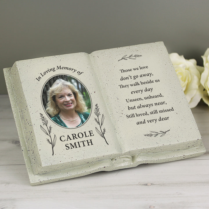 Buy Personalised Botanical Memorial Photo Upload Resin Book available now at www.giftsfinder.co.uk