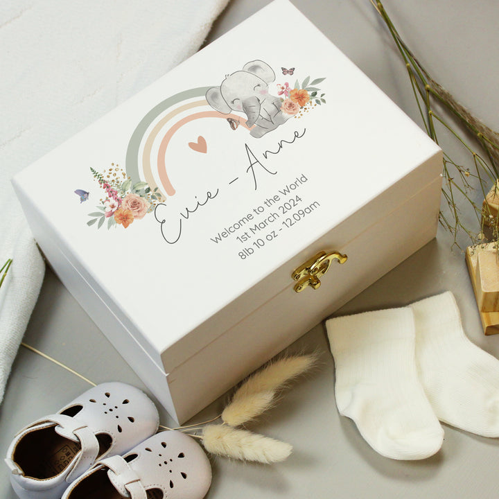 Buy Personalised Elephant Wooden Keepsake Box available now at www.giftsfinder.co.uk