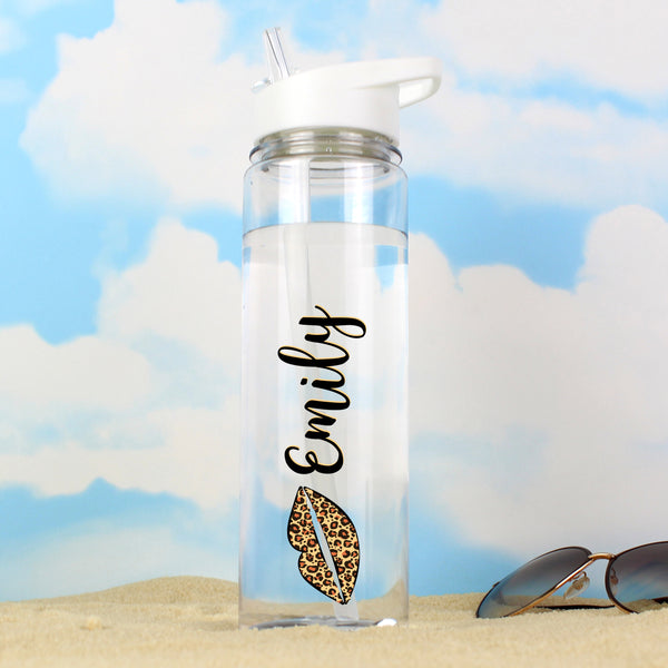 Buy Personalised Lepoard Lips Island Water Bottle at www.giftsfinder.co.uk