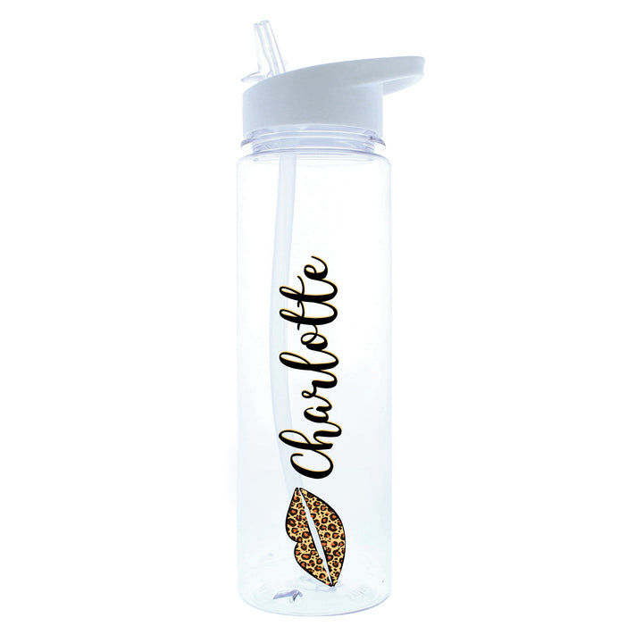 Buy Personalised Leopard Lips Water Bottle available now at www.giftsfinder.co.uk