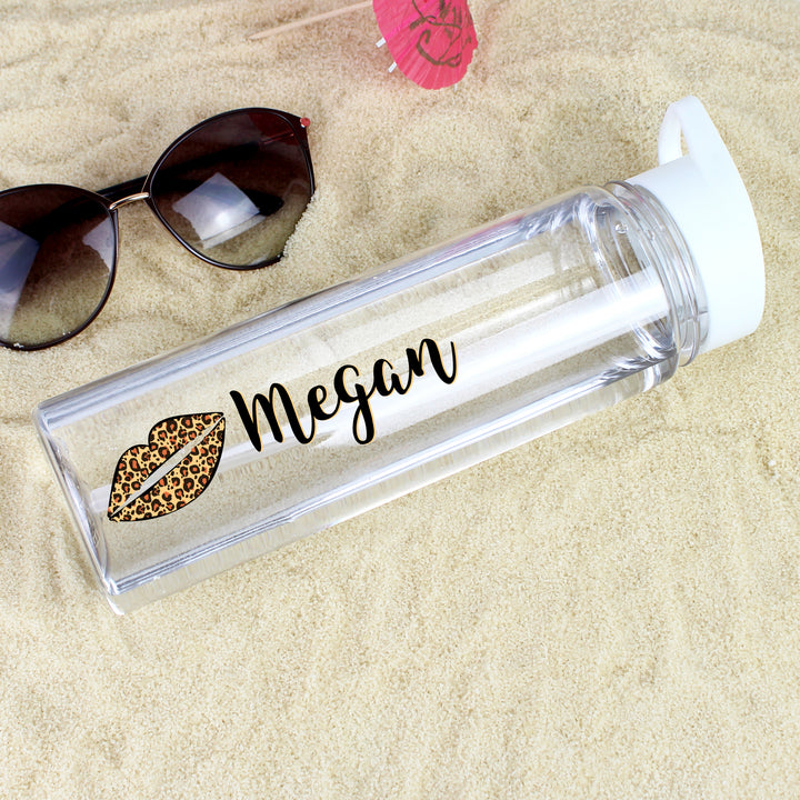 Buy Personalised Lepoard Lips Island Water Bottle at www.giftsfinder.co.uk