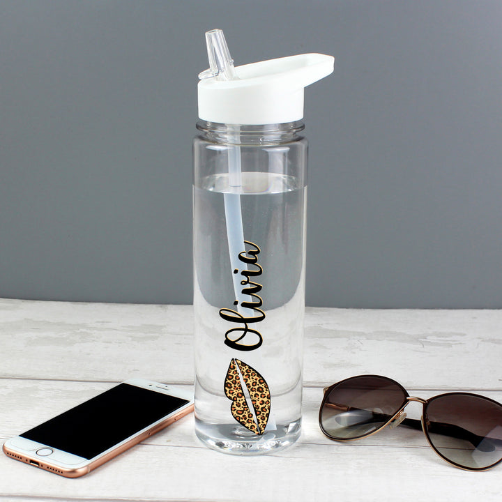 Buy Personalised Lepoard Lips Island Water Bottle at www.giftsfinder.co.uk