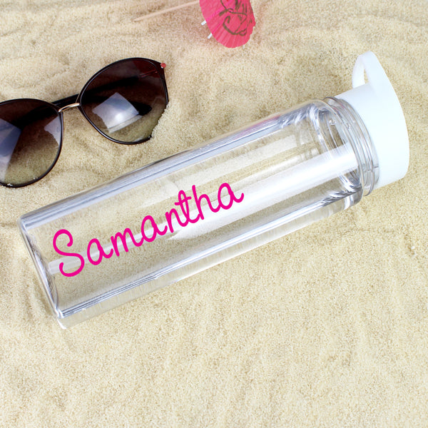 Buy Personalised Pink Name Island Water Bottle at www.giftsfinder.co.uk