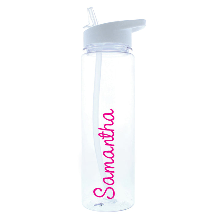 Buy Personalised Pink Name Water Bottle at www.giftsfinder.co.uk