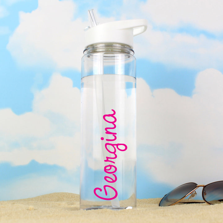 Buy Personalised Pink Name Island Water Bottle at www.giftsfinder.co.uk