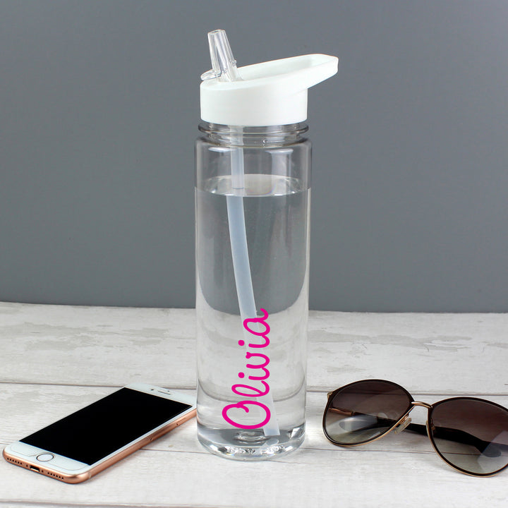 Buy Personalised Pink Name Island Water Bottle at www.giftsfinder.co.uk